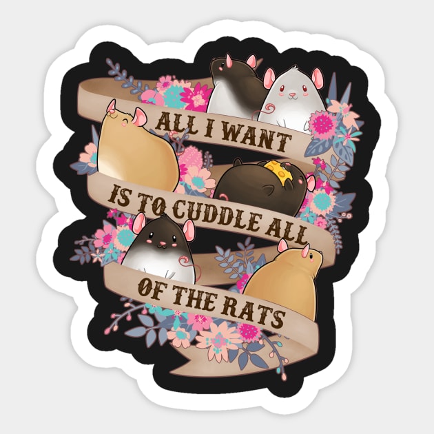 Cuddle All Of The Rats Sticker by Psitta